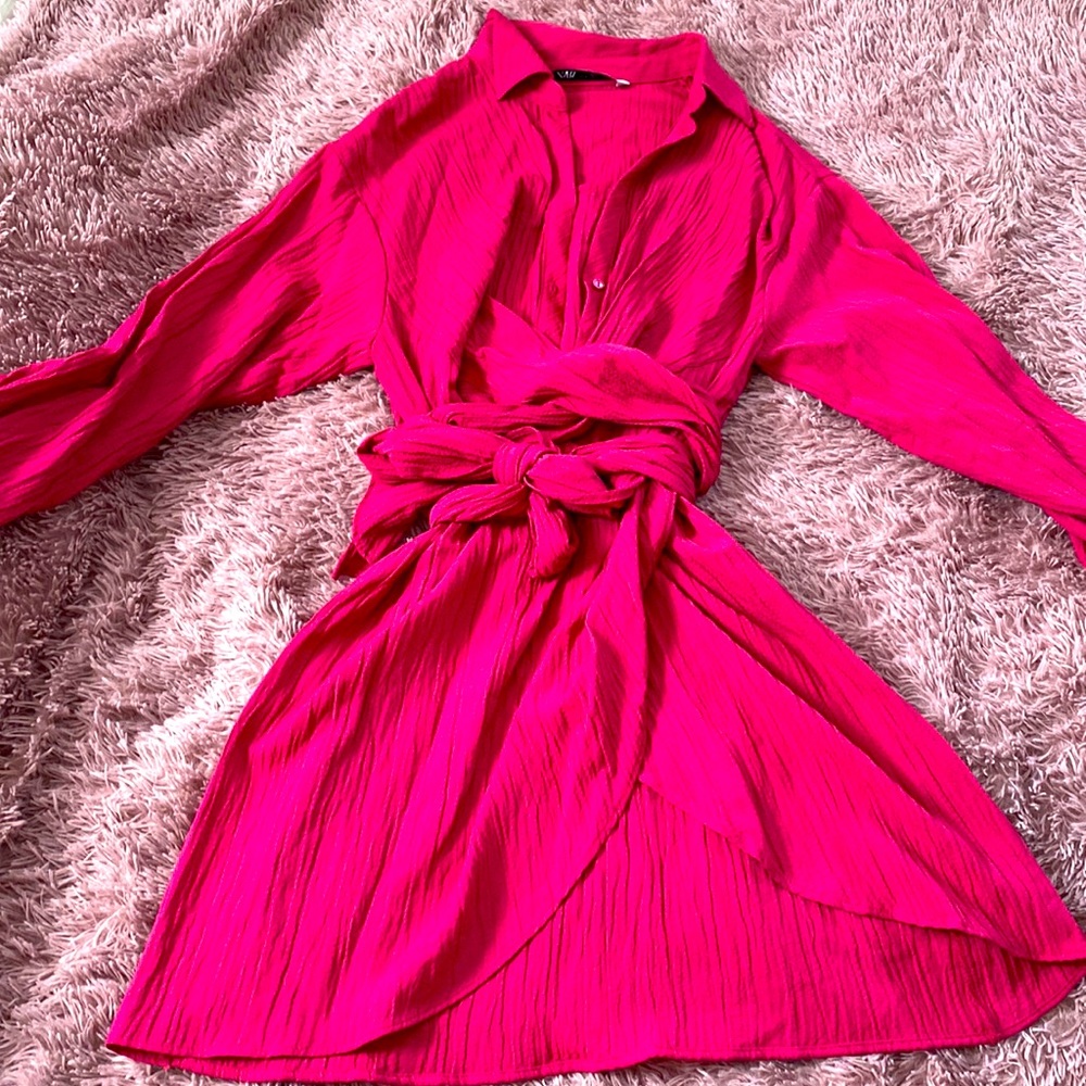 Zara NEW Bright pink super cute summer dress